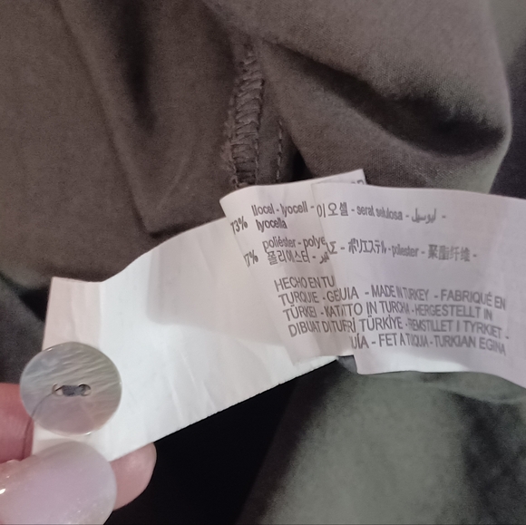 ZARA green Long Sleeve Button Front Shirt Dress Size Medium - Picture 11 of 12